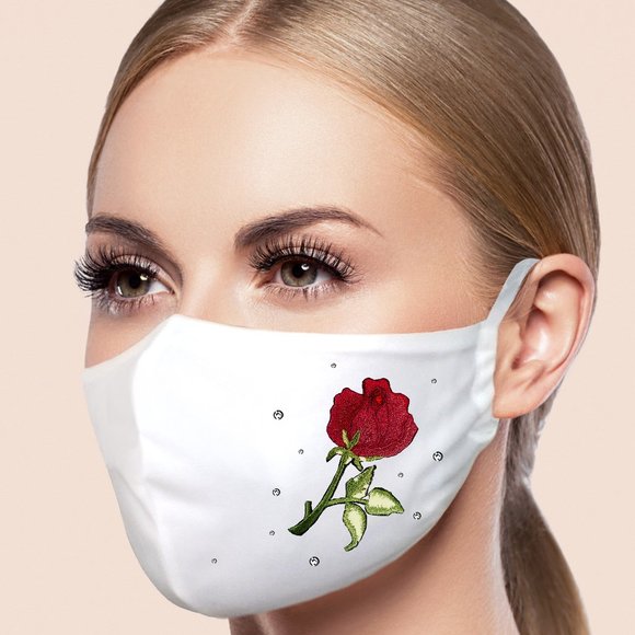 Figaro Accessories - Custom Rose Face Mask Washable Reusable